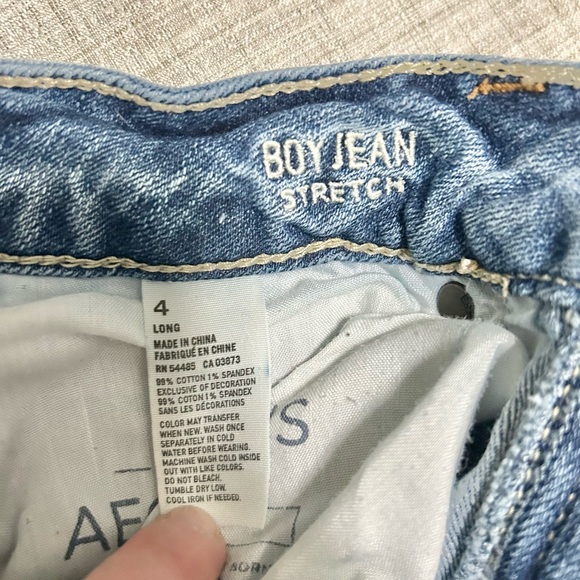 American Eagle retro (2013) button fly stretch Boy Jeans, destroyed knee, long - Picture 5 of 5